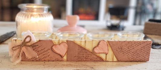 Love Letter Wooden Tealight Holder