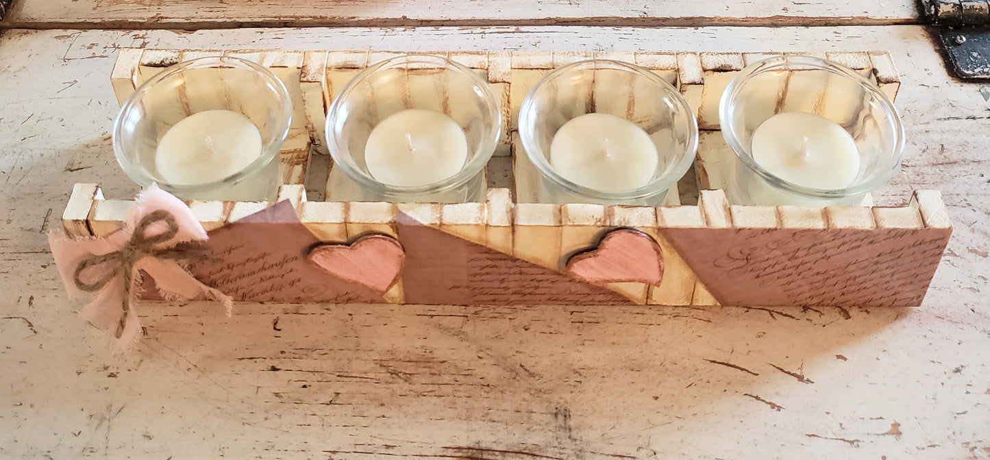 Love Letter Wooden Tealight Holder