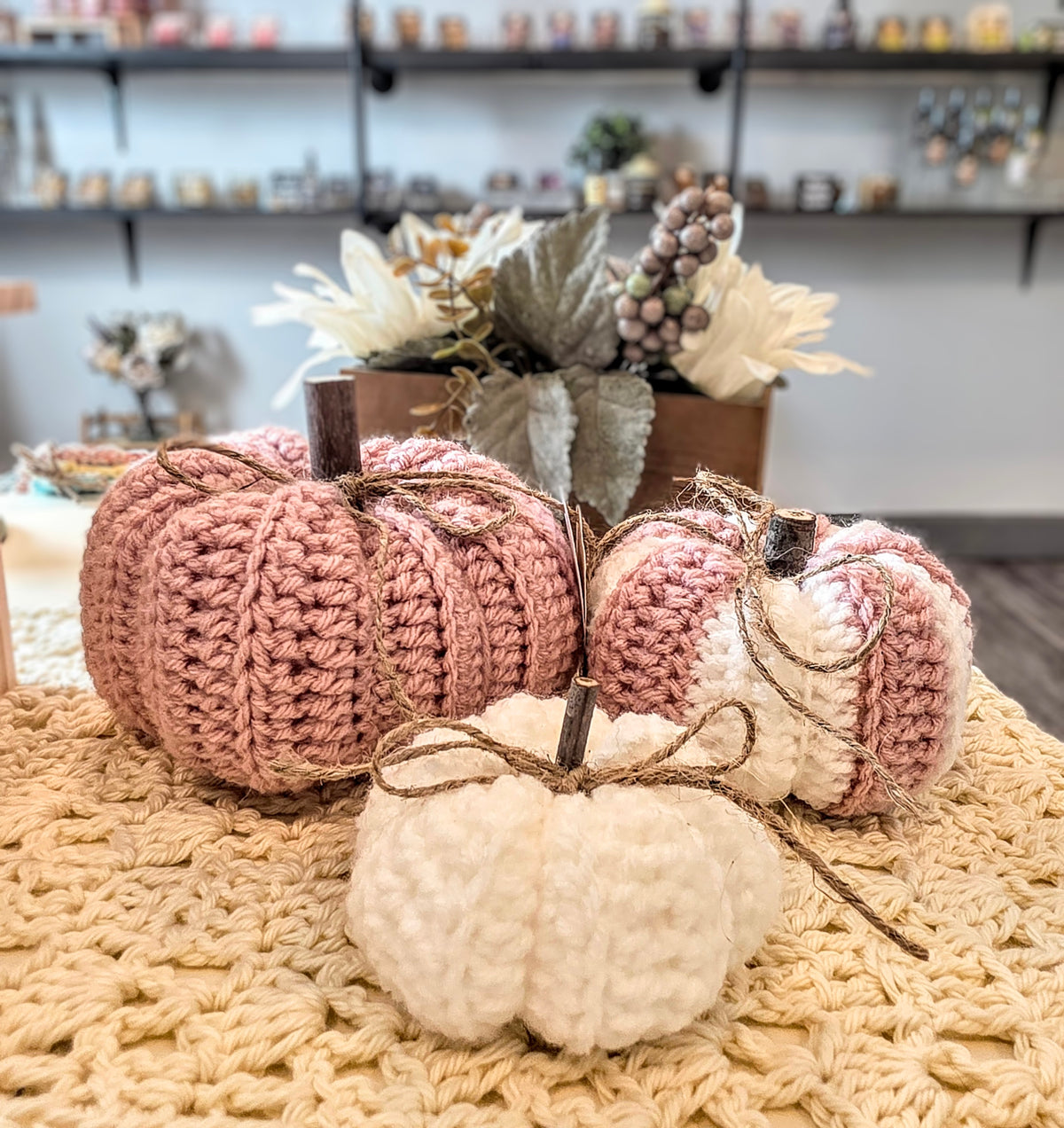 Pink & White Pumpkin Patch Set