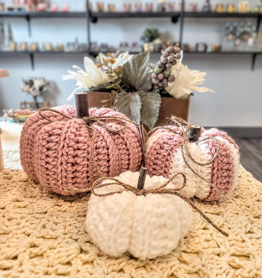 Pink & White Pumpkin Patch Set